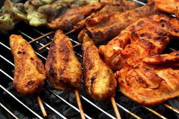 different barbeque meat