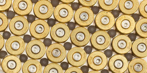 Empty 9mm bullet casings