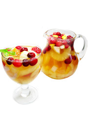 punch cocktail drink with fruit