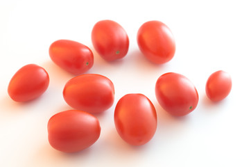 Red Cherry Tomatoes on White Background