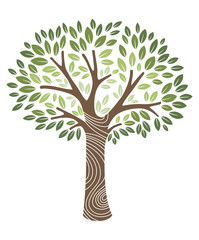 vector illustration of a green leaves tree