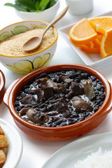 feijoada, black beans and meat stew, brazilian cuisine
