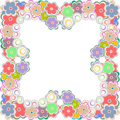 Vector illustration of a flower border