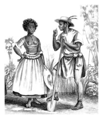 Fototapeta na wymiar Czarny Pair - Niewolnicy - Brasil - początek 19 wieku