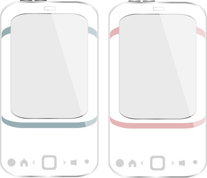 white smartphone set on white background