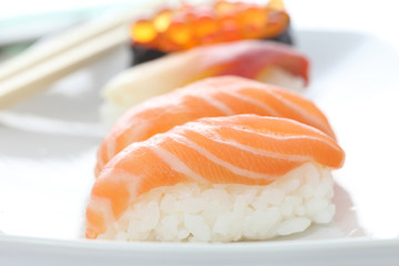 sushi in white background