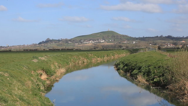 St Michael's Tower and Glastonbury Tor in Somerset