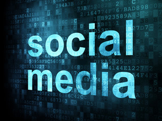 Obraz premium Social media on digital background