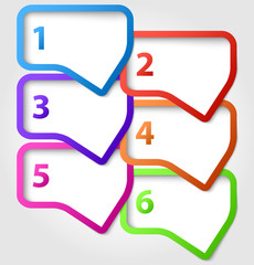 Speech bubbles with numbers
