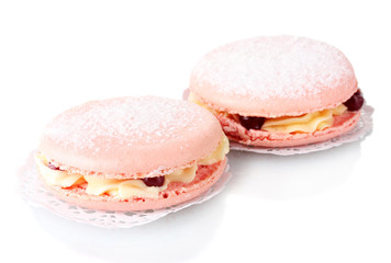 Two cakes isolated on white