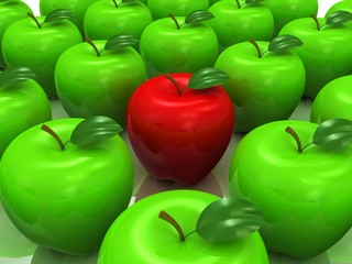 Red and green apples