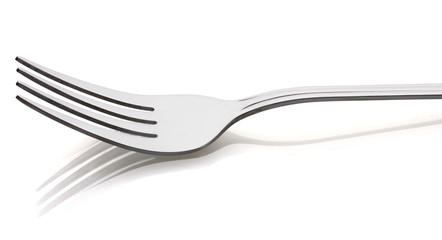 Silver fork isolated on white