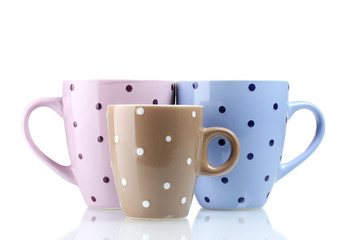 Color cups isolated on white