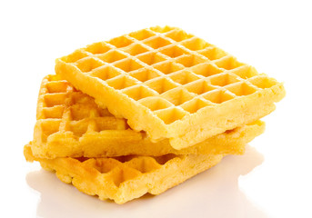 Sweet waffles isolated on white