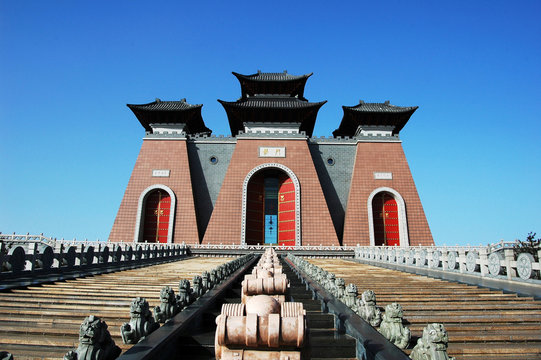 Fototapeta China Gate, traditional Chinese ancient building