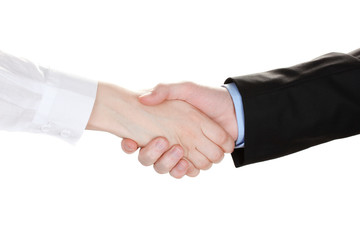 Fototapeta na wymiar Business handshake isolated on white