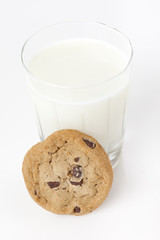 Fresh Chocolate Chip Cookies with milk