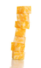Cheese stack isolated on white