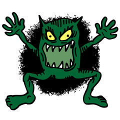 Cartoon terror monster