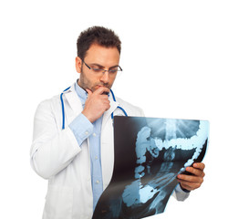 Dottore e radiografia intestinale