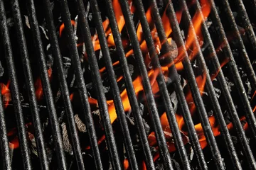 Fototapete Grill / Barbecue Holzkohle-Feuergrill