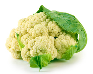 Fresh cauliflower isolated on white
