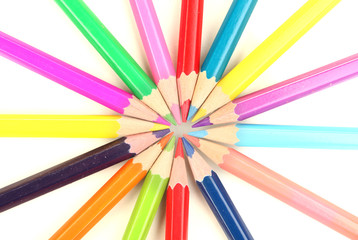 Naklejka premium Color pencils isolated on white
