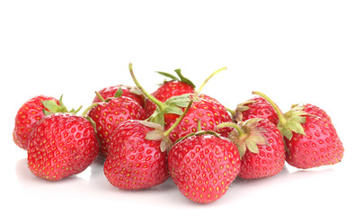 Fototapeta na wymiar Sweet ripe strawberries isolated on white
