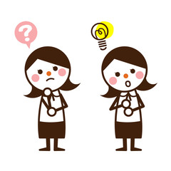 考えて閃く女の子