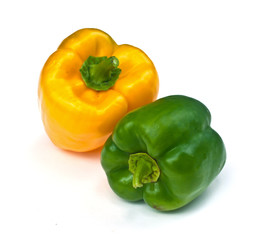 fresh sweet green and yellow paprika.