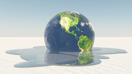 Earth melting into water