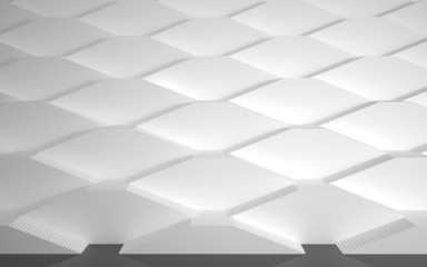 The building of the continuous march of white stairs