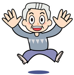 The grandfather who is surprised