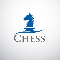 Logo horse of chess   Vector © puckillustrations