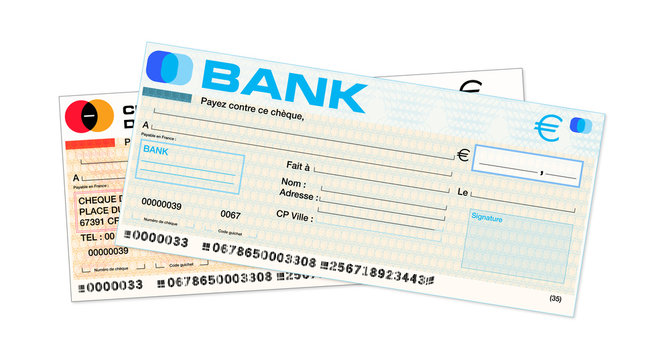 ch&egrave;ques de banque, ch&egrave;que