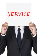 Businessman holding paper