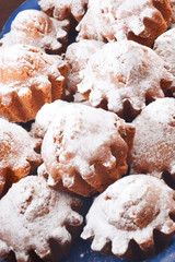 cakes with sugar powder