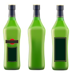 green bottle of vermouth martini