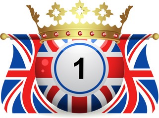 Obraz premium union jack bingo ball with crown and flags