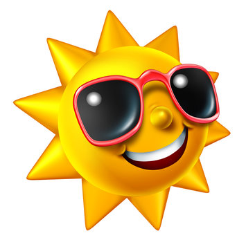 Smiling Summer Sun Character