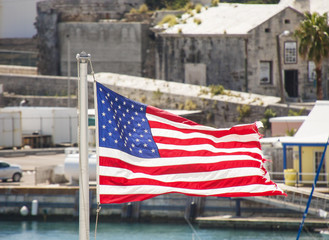 American Flag Flying in Bermuda