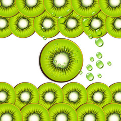 Fototapeta premium Background with kiwi slice