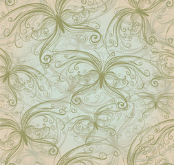 vintage seamless background with butterflies