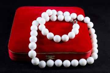 Jewelry box with a pearl necklace