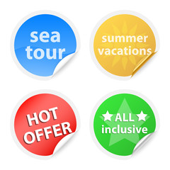 Summer vacations labels. Vector illustration