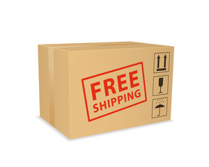 Free shipping box. Vector illustration