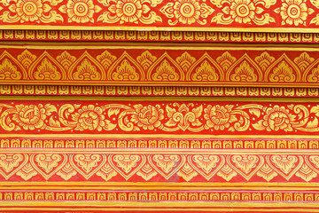 Unique Thai pattern on wall ,Thailand.