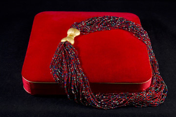 Jewelry box with a pearl necklace