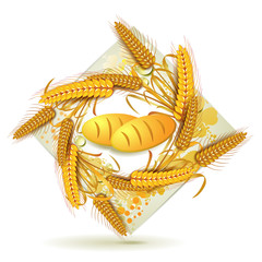 Wheat ears with bread
