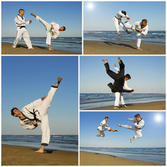 taekwondo sur la plage